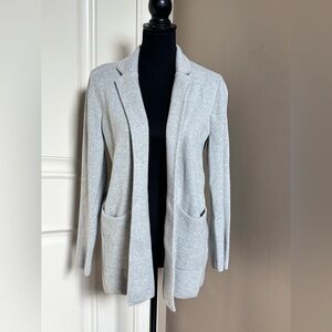 J.Crew Open-Front Sweater-Blazer Style H6915 Heather Gray Size Med 💯 Cotton